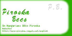 piroska becs business card